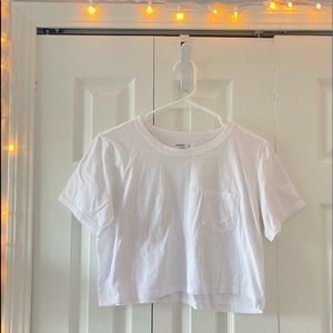 basic white everyday crop top